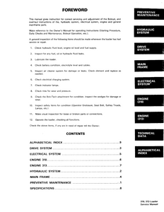 Bobcat 313 Skid Steer Loader manual