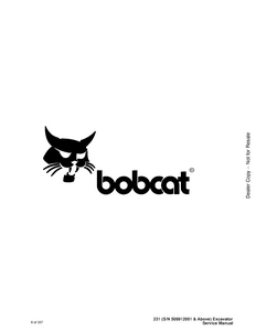 Bobcat X231 Hydraulic Excavator service manual