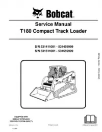 Bobcat T180 Compact Track Loader Service Repair Manual (S/N 531411001  531459999  531511001  - 531559999 preview
