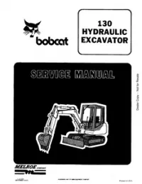 Bobcat 130 Hydraulic Excavator Service Repair Workshop Manual preview