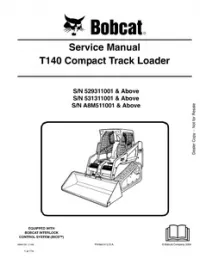 Bobcat T140 Compact Track Loader Service Repair Manual (S/N 529311001 & Above  531311001 & Above  A8M511001 & - Above preview