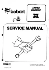 Bobcat X119 Compact Excavator Service Repair Manual preview