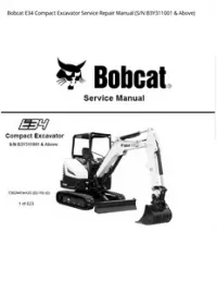 Bobcat E34 Compact Excavator Service Repair Manual (S/N B3Y311001 & - Above preview