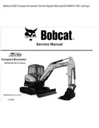 Bobcat E20Z Compact Excavator Service Repair Manual (S/N B4PH11001 and - up preview