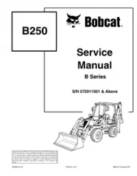 Bobcat B250 Backhoe Loader Service Repair Manual (S/N 572911001 & - Above preview