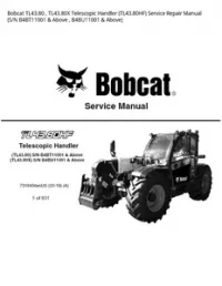 Bobcat TL43.80   TL43.80X Telescopic Handler (TL43.80HF) Service Repair Manual (S/N B4BT11001 & Above   B4BU11001 & - Above preview