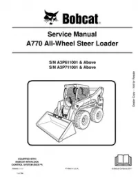 Bobcat A770 All  Wheel Steer Loader Service Repair Manual (S/N: A3P611001 & Above  A3P711001 & - Above preview