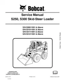 Bobcat S250  S300 Skid  Steer Loader Service Repair Manual (S/N 530911001 & Above  531011001 & Above  531111001 & Above  531211001 & - Above preview
