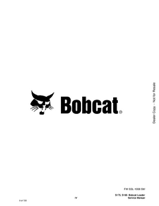 Bobcat S185 Turbo Skid Steer Loader service manual