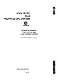 John Deere 7640 Knuckleboom Loader Service Manual -TM1148 preview