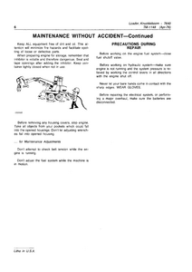 John Deere 7640 Knuckleboom Loader manual