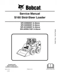 Bobcat S160 Skid  Steer Loader Service Repair Manual (S/N 529960001 & Above  530060001 & Above  AC3260001 & Above  AHWA11001 & - Above preview