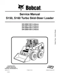 Bobcat S150  S160 Turbo Skid  Steer Loader Service Repair Manual (S/N 5266110001 & Above   5267110001 & Above  5268110001 & Above  5269110001 & - Above preview