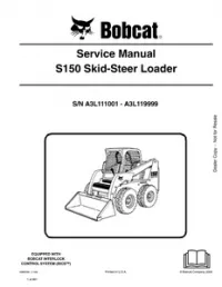 Bobcat S150 Skid  Steer Loader Service Repair Manual (S/N A3L111001  - A3L119999 preview