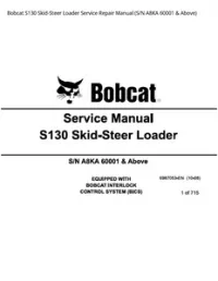 Bobcat S130 Skid-Steer Loader Service Repair Manual (S/N A8KA 60001 & - Above preview