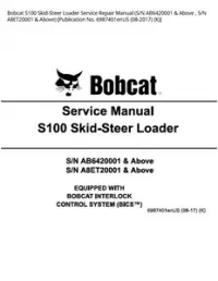 Bobcat S100 Skid-Steer Loader Service Repair Manual (S/N AB6420001 & Above   S/N A8ET20001 & Above) [Publication No. 6987401enUS (08-2017) - K] preview