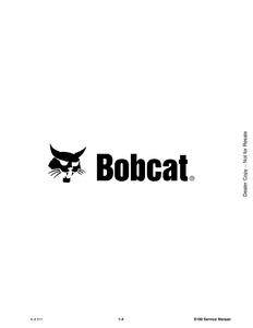 Bobcat S100 Skid Steer Loader service manual
