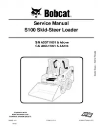 Bobcat S100 Skid  Steer Loader Service Repair Manual (S/N A2G711001 & Above  S/N A89L11001 & - Above preview