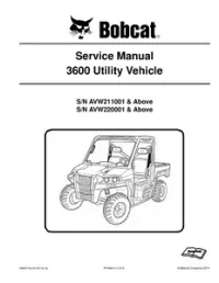 Bobcat 3600 Utility Vehicle Service Repair Manual (S/N AVW211001 & Above   S/N AVW220001 & - Above preview