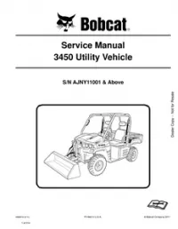 Bobcat 3450 Utility Vehicle Service Repair Manual (S/N AJNY11001 & - Above preview
