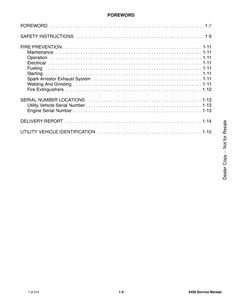 Bobcat 3450 Utility Vehicle manual pdf