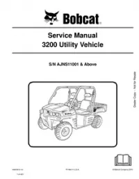 Bobcat 3200 Utility Vehicle Service Repair Manual (S/N : AJNS11001 & - Above preview