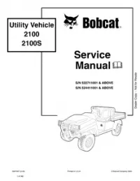 Bobcat 2100  2100S Utility Vehicle Service Repair Manual preview