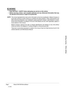 Bobcat 2100S Utility Vehicle manual pdf