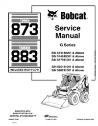 Bobcat Turbo 873  Turbo 883 Includes High Flow Skid Steer Loader (G Series) Service Repair Manual preview