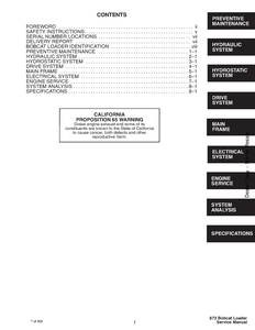 Bobcat 873 Skid Steer Loader manual pdf