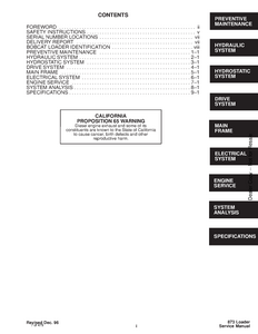 Bobcat 873 Skid Steer Loader manual pdf