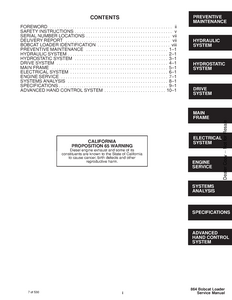 Bobcat 864 High Flow Skid Steer Loader manual pdf