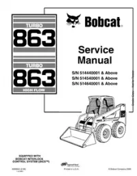 Bobcat Turbo 863  Turbo 863 High Flow Skid Steer Loader Service Repair Manual #3 preview