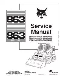 Bobcat 863  863 High Flow Skid Steer Loader Service Repair Manual preview