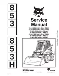 Bobcat 853   853H Skid Steer Loader Service Repair Manual preview