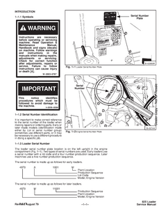 Bobcat 825 Skid Steer Loader service manual