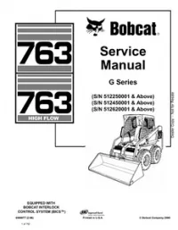 Bobcat 763  763 HIGH FLOW Skid Steer Loader (G Series) Service Repair Manual preview