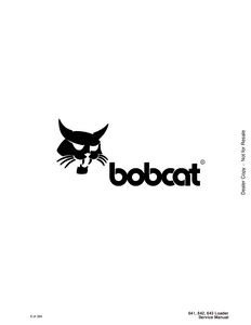 Bobcat 643 Skid Steer Loader service manual
