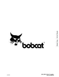 Bobcat 611 Skid Steer Loader service manual