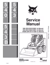 Bobcat 540  543  543B Skid Steer Loader Service Repair Manual preview