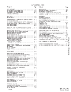 Bobcat 543B Skid Steer Loader manual