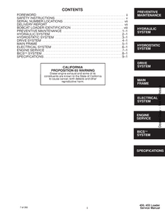 Bobcat 453 Skid Steer Loader manual pdf