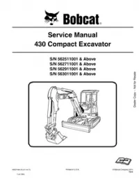 Bobcat 430 Compact Excavator Service Repair Manual preview