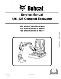 Bobcat 425  428 Compact Excavator Service Repair Manual preview