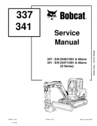 Bobcat 337 341 Mini Excavator (G Series) Service Repair Manual preview