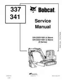 Bobcat 337  341 Compact Excavator (D Series) Service Repair Manual preview