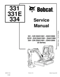 Bobcat 331  331E  334 Hydraulic Excavator (G Series) Service Repair Manual #2 preview