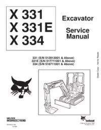 Bobcat X331  X331E  X334 Hydraulic Excavator Service Repair Manual #1 preview