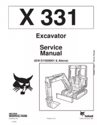Bobcat X331 Hydraulic Excavator Service Repair Manual (S/N: 511920001 & - Above preview