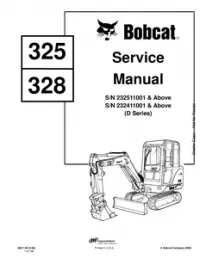Bobcat 325  328 Hydraulic Excavator (D Series) Service Repair Manual preview